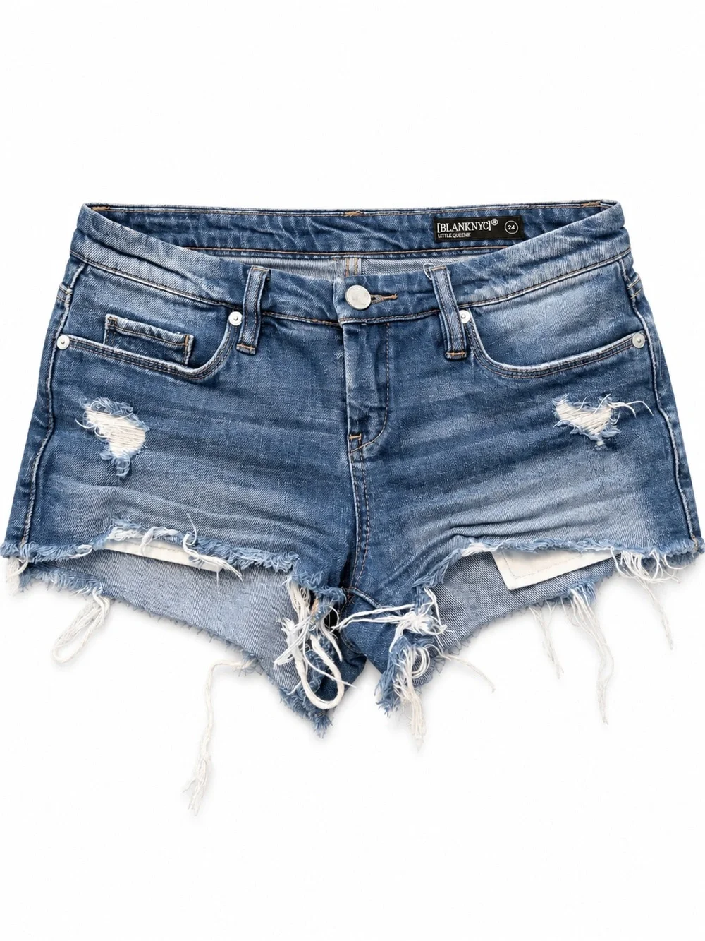 BLANKNYC Little Queenie Distressed Denim Shorts Size 24